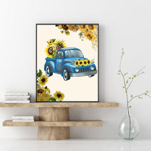 Load image into Gallery viewer, Sunflower Car 30x40cm(canvas) full round drill diamond painting
