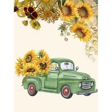 Load image into Gallery viewer, Sunflower Car 30x40cm(canvas) full round drill diamond painting
