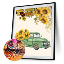 Load image into Gallery viewer, Sunflower Car 30x40cm(canvas) full round drill diamond painting
