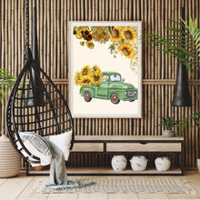 Load image into Gallery viewer, Sunflower Car 30x40cm(canvas) full round drill diamond painting
