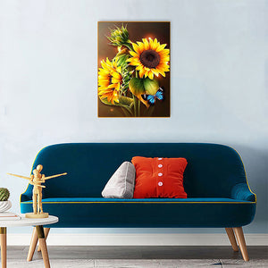 Sunflower Bouquet 30x40cm(canvas) full round drill diamond painting