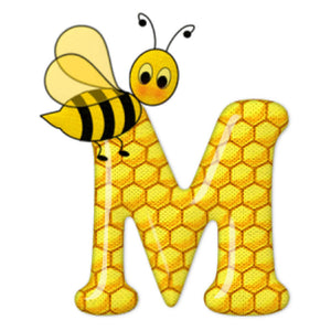 Bee Letter M 30x30cm(canvas) full round drill diamond painting