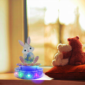 Bunny 18 Tones Mechanical DIY Diamond Painting Music Box LED Kits (YYH07)