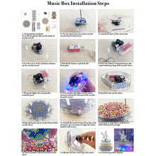 Load image into Gallery viewer, Bunny 18 Tones Mechanical DIY Diamond Painting Music Box LED Kits (YYH07)
