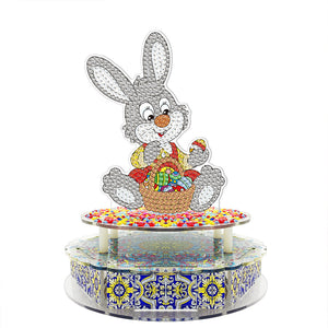 Bunny 18 Tones Mechanical DIY Diamond Painting Music Box LED Kits (YYH08)