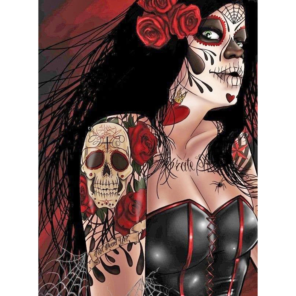 Skeleton Lady 30x40cm(canvas) full round drill diamond painting