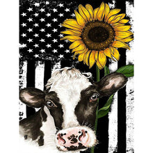 Load image into Gallery viewer, Cow Sunflower 30*40CM(Canvas) Full Round Drill Diamond Painting
