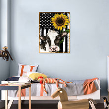 Load image into Gallery viewer, Cow Sunflower 30*40CM(Canvas) Full Round Drill Diamond Painting
