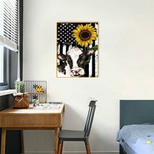 Load image into Gallery viewer, Cow Sunflower 30*40CM(Canvas) Full Round Drill Diamond Painting
