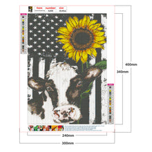 Load image into Gallery viewer, Cow Sunflower 30*40CM(Canvas) Full Round Drill Diamond Painting
