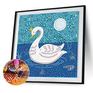 Little Swan 18*18cm(Canvas) Crystal Drill Diamond Painting
