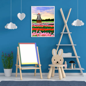 Windmill Tulip 30*40CM(Canvas) Full Round Drill Diamond Painting