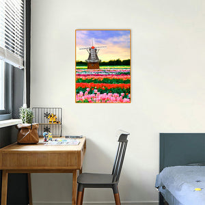 Windmill Tulip 30*40CM(Canvas) Full Round Drill Diamond Painting