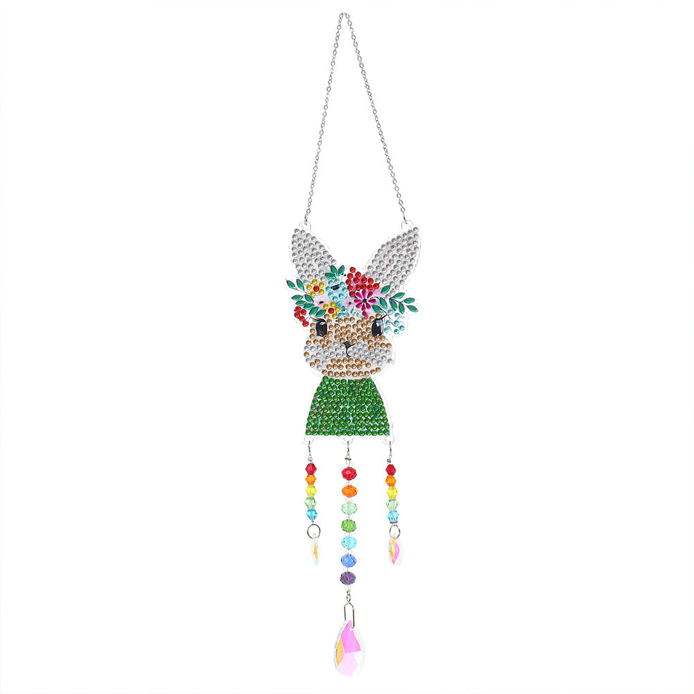 DIY Diamond Painting Light Catcher Hanging Crystal Wind Chime (Rabbit)