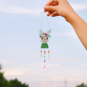 DIY Diamond Painting Light Catcher Hanging Crystal Wind Chime (Rabbit)