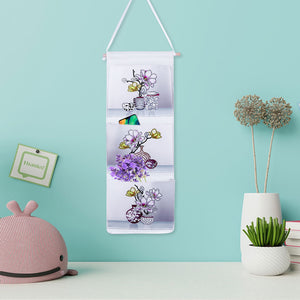Flower 20*50cm Wall Hanging Storage Bag DIY Gnome Diamond Painting Home Organizer