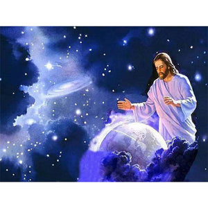 Jesus Universe Starry Sky 40*30CM £¨canvans) Full Round Drill Diamond Painting