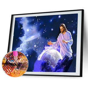 Jesus Universe Starry Sky 40*30CM £¨canvans) Full Round Drill Diamond Painting