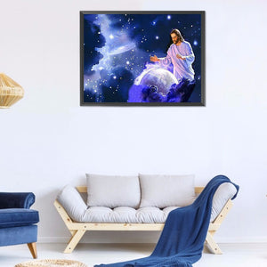 Jesus Universe Starry Sky 40*30CM £¨canvans) Full Round Drill Diamond Painting