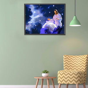 Jesus Universe Starry Sky 40*30CM £¨canvans) Full Round Drill Diamond Painting