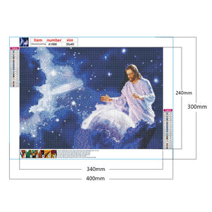 Jesus Universe Starry Sky 40*30CM £¨canvans) Full Round Drill Diamond Painting