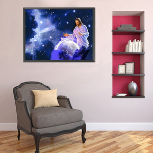 Jesus Universe Starry Sky 40*30CM £¨canvans) Full Round Drill Diamond Painting