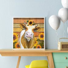 Load image into Gallery viewer, Cow Sunflower 35*35CM £¨canvans) Full Round Drill Diamond Painting
