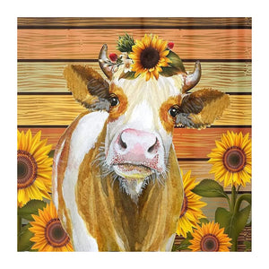 Cow Sunflower 35*35CM £¨canvans) Full Round Drill Diamond Painting