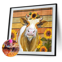 Load image into Gallery viewer, Cow Sunflower 35*35CM £¨canvans) Full Round Drill Diamond Painting
