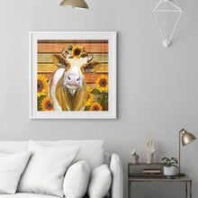 Load image into Gallery viewer, Cow Sunflower 35*35CM £¨canvans) Full Round Drill Diamond Painting
