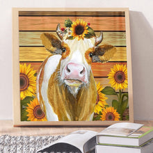 Load image into Gallery viewer, Cow Sunflower 35*35CM £¨canvans) Full Round Drill Diamond Painting
