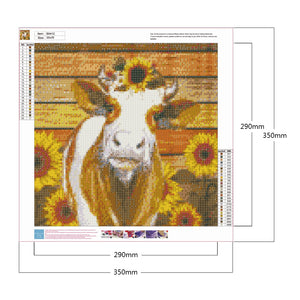 Cow Sunflower 35*35CM £¨canvans) Full Round Drill Diamond Painting