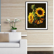 Load image into Gallery viewer, Butterfly Sunflower 30*40CM £¨canvans) Full Round Drill Diamond Painting
