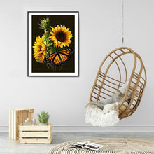 Load image into Gallery viewer, Butterfly Sunflower 30*40CM £¨canvans) Full Round Drill Diamond Painting
