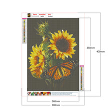 Load image into Gallery viewer, Butterfly Sunflower 30*40CM £¨canvans) Full Round Drill Diamond Painting
