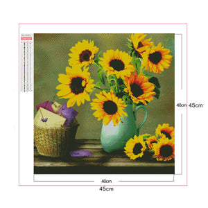 Sunflower Sunflower 40*40CM £¨canvans) Full Square Drill Diamond Painting