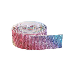 Load image into Gallery viewer, 1m Rhinestone Tape Ribbon Self-adhesive Crystal DIY Cake Wrap Wedding Decor
