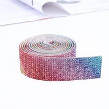 Load image into Gallery viewer, 1m Rhinestone Tape Ribbon Self-adhesive Crystal DIY Cake Wrap Wedding Decor
