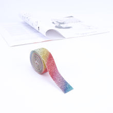 Load image into Gallery viewer, 1m Rhinestone Tape Ribbon Self-adhesive Crystal DIY Cake Wrap Wedding Decor
