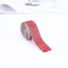 Load image into Gallery viewer, 1m Rhinestone Tape Ribbon Self-adhesive Crystal DIY Cake Wrap Wedding Decor
