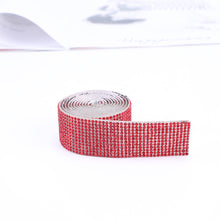 Load image into Gallery viewer, 1m Rhinestone Tape Ribbon Self-adhesive Crystal DIY Cake Wrap Wedding Decor
