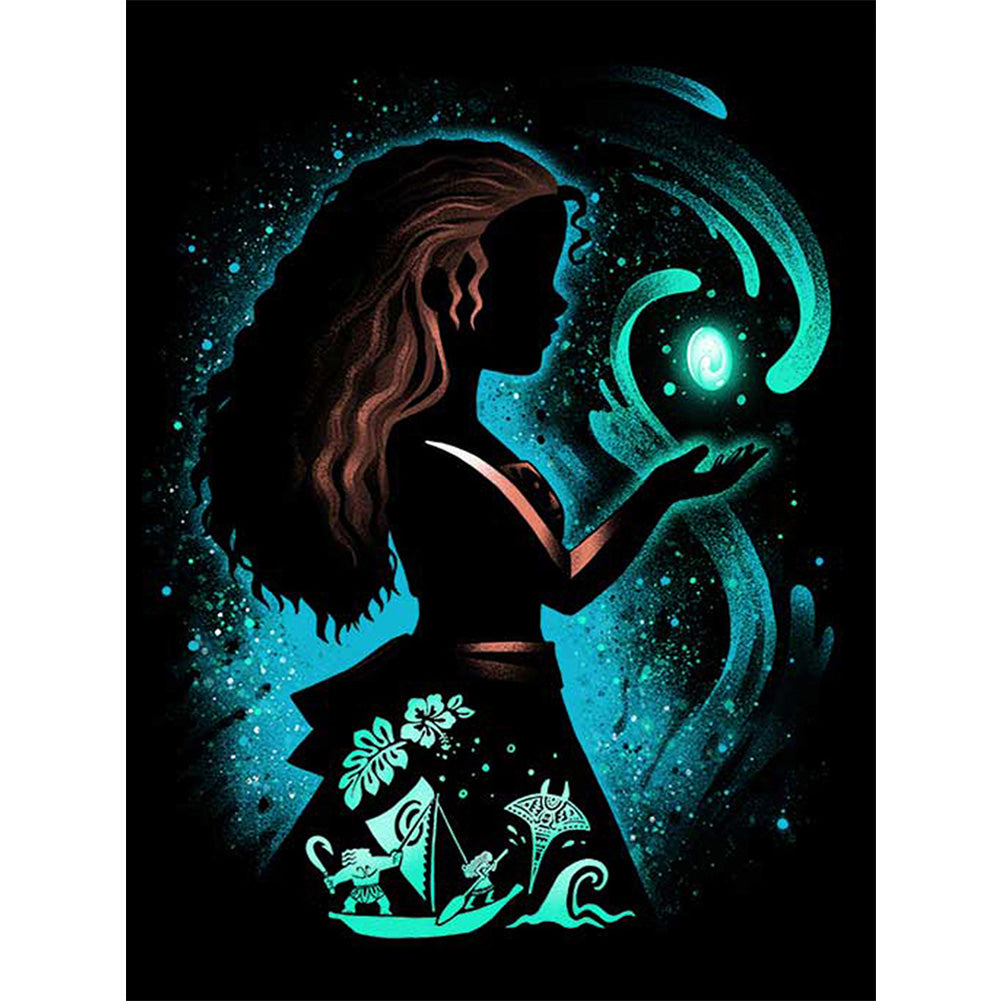 Princess Silhouette 30*40CM (canvas) Full Round Drill Diamond Painting