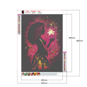 Princess Silhouette 30*40CM (canvas) Full Round Drill Diamond Painting