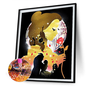 Disney Princess Silhouette 30*40CM £¨canvans) Full Round Drill Diamond Painting