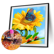 Load image into Gallery viewer, Butterfly And Sunflower 30*30CM (canvas) Full Round Drill Diamond Painting
