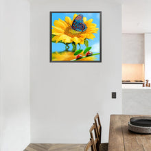 Load image into Gallery viewer, Butterfly And Sunflower 30*30CM (canvas) Full Round Drill Diamond Painting
