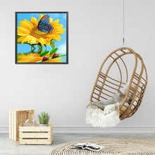 Load image into Gallery viewer, Butterfly And Sunflower 30*30CM (canvas) Full Round Drill Diamond Painting
