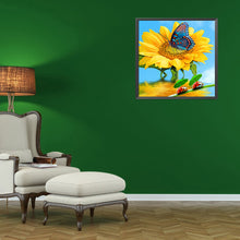 Load image into Gallery viewer, Butterfly And Sunflower 30*30CM (canvas) Full Round Drill Diamond Painting
