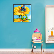 Load image into Gallery viewer, Butterfly And Sunflower 30*30CM (canvas) Full Round Drill Diamond Painting
