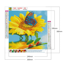 Load image into Gallery viewer, Butterfly And Sunflower 30*30CM (canvas) Full Round Drill Diamond Painting
